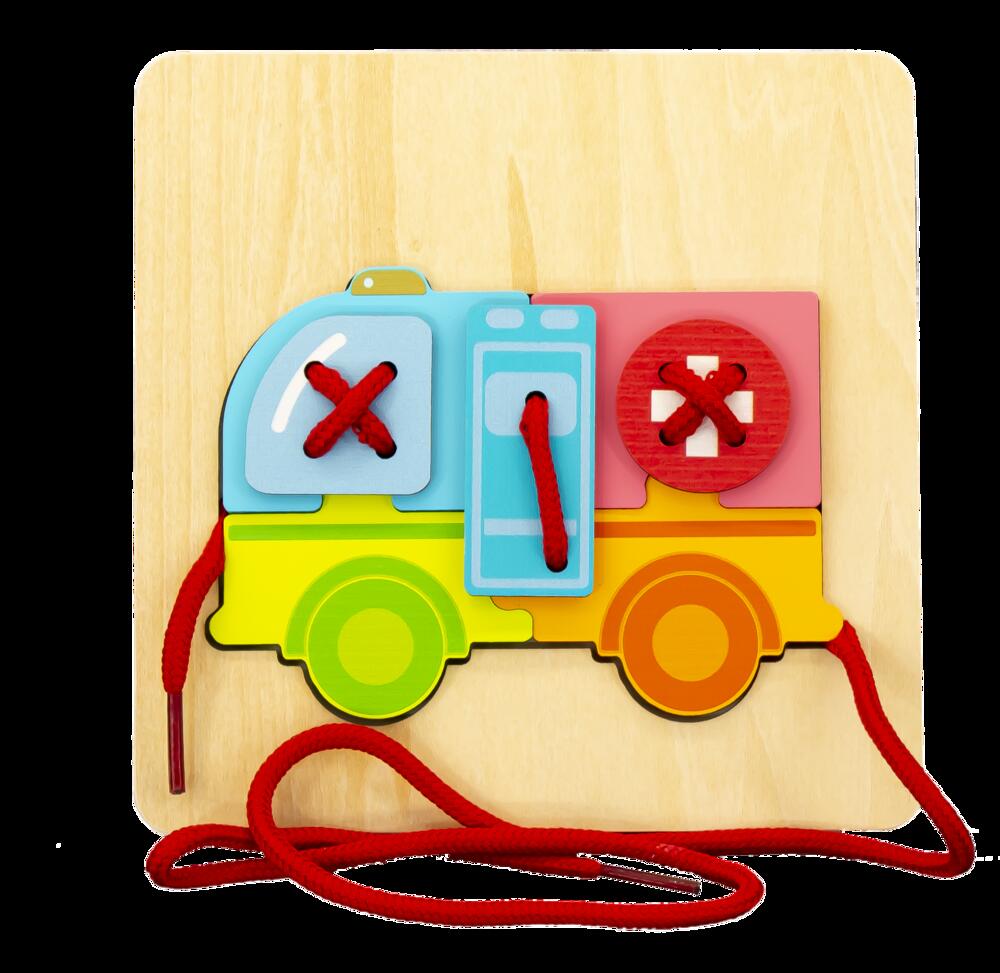 Wooden Ambulance Lacing Toy