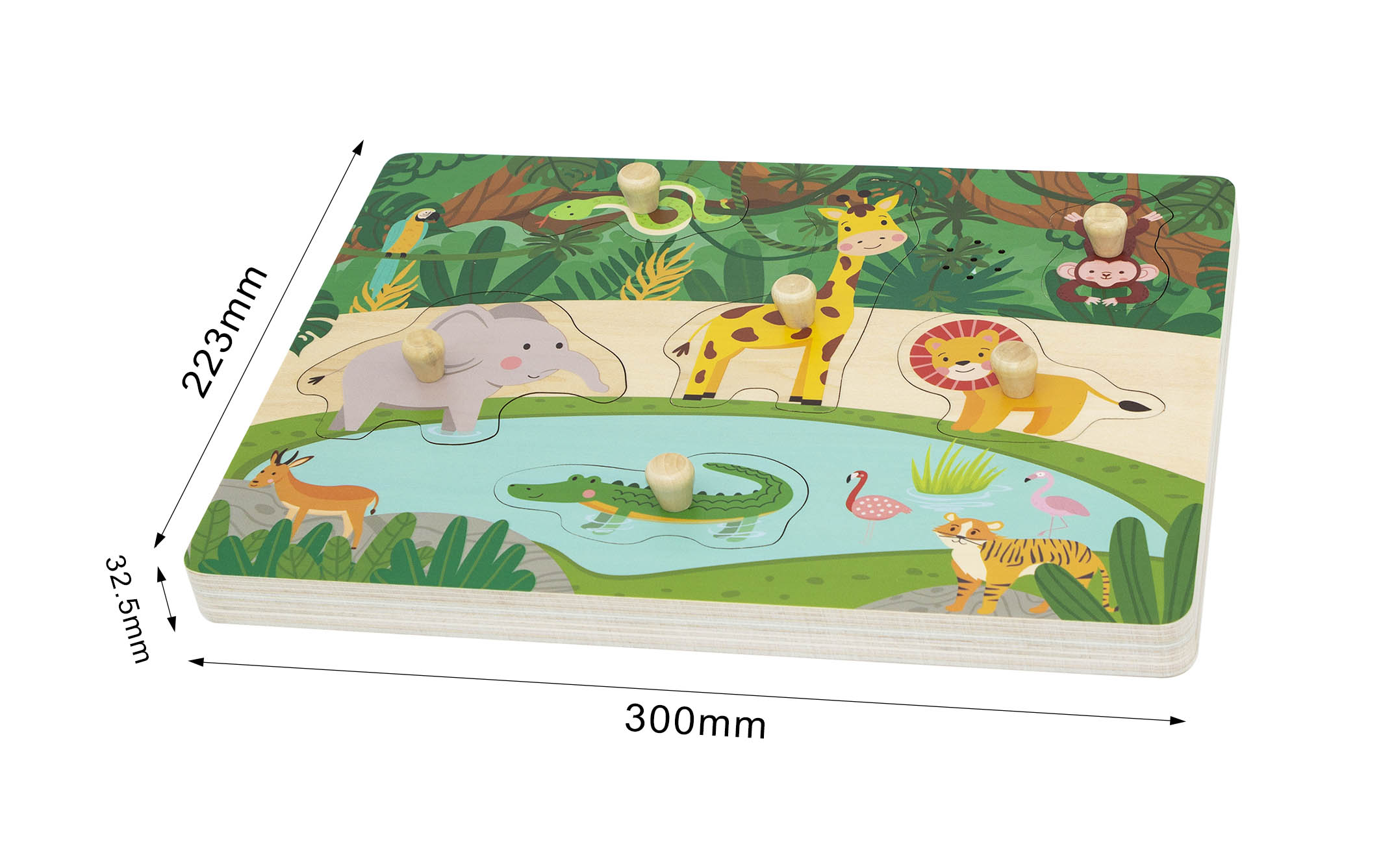 Wooden Animal Knob Puzzle