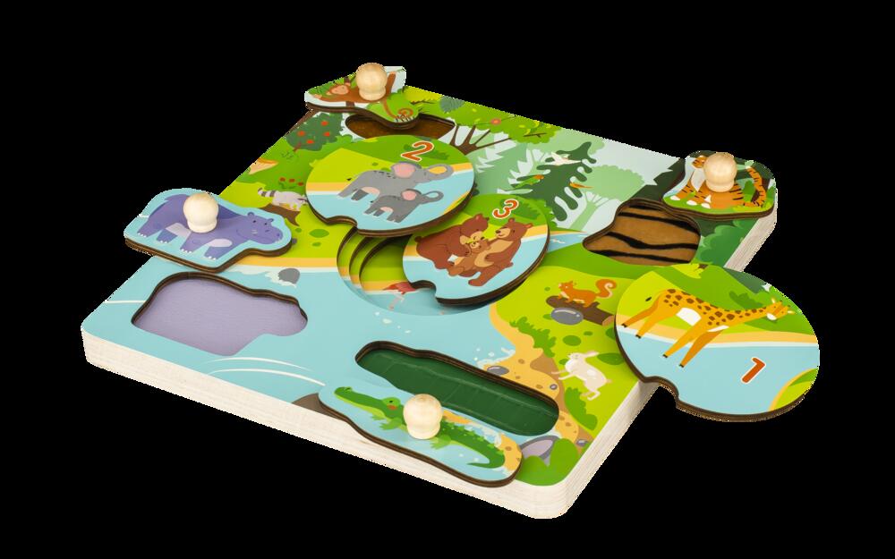 Wooden Animal Knob Puzzle