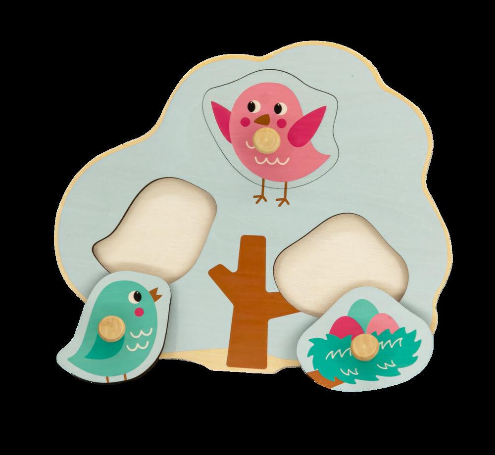 Wooden Bird Peg Puzzle