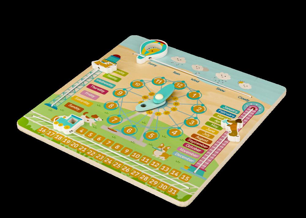 Wooden Calendar Clock Toy