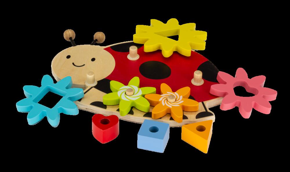 Wooden Ladybug Gear Puzzle