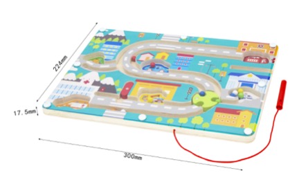 Wooden Magnetic Car Maze