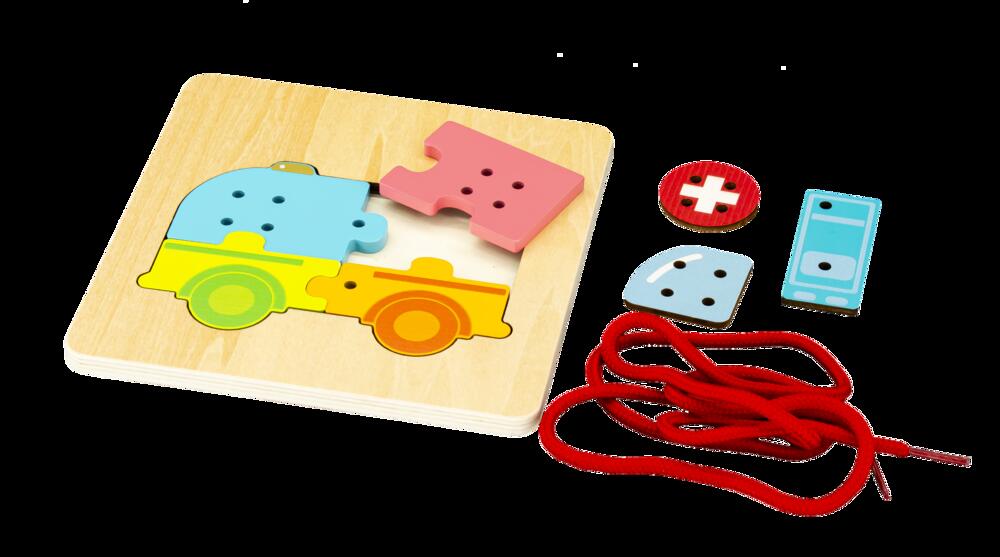 Wooden Train Lacing Puzzle